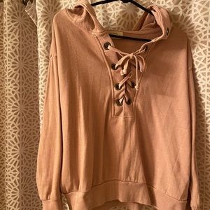 Lace up sweatshirt